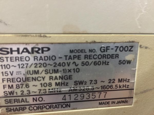 Máy cassette SHARP GF-700Z